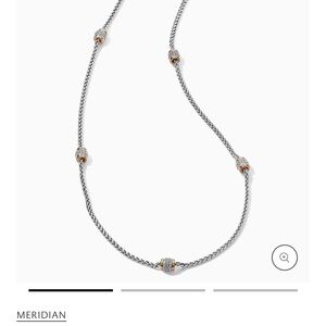 Brighton Silver meridian with Crystal Accents 38” long adjustable necklace